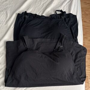 Set of two (2) Black nursing breastfeeding camisoles kindred bravely